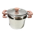 thumbnail image 3 of veasfak Frying Pan Soup Pot Stainless Steel with Kitchen Cookware, Multifunctional Egg Pink soup pot, 3 of 9