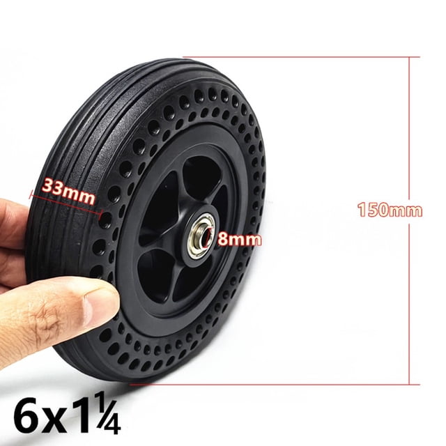Pneu Plein de Quadriporteur Électrique 6 Pouces 6 X 1 1/4 avec Moyeu de Roue pour Fauteuil Roulant