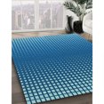thumbnail image 3 of Ahgly Company Tapis d'Intérieur Lavable à la Machine, Carré, Transitionnel, Bleu, Tapis de Zone, 5 Pieds Carré, 3 of 7