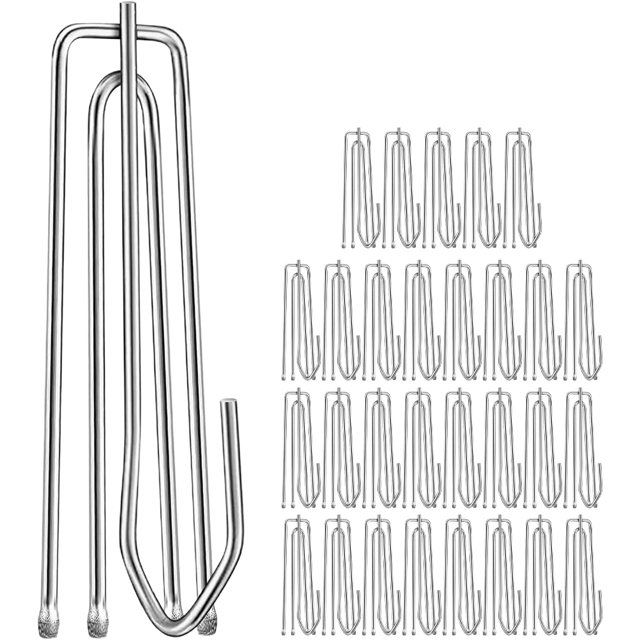 30pcs Stainless Steel 4 Prong Curtain Hooks Drapery Hooks Pinch Clips Replacement Hooks