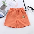 thumbnail image 2 of MIASHUI Shorts Décontractés pour Garçons, Été, à Enfiler, Unis avec Poches, Orange, 4-5 Ans, 2 of 6