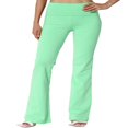thumbnail image 1 of Pantalon de Yoga Décontracté pour Femmes Grande Taille, Basique, Taille Repliable, Confortable, en Coton Extensible, Coupe Bootcut, 1 of 7