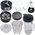 thumbnail image 1 of Replacement Juicer parts 14 in1 set inculde ice crusher blade cross blade with 16oz/22oz cup inculde cup seal lid,Compatible with Magic Bullet Blender Juicer Mixer MB 1001 /MB 1001B, 1 of 8