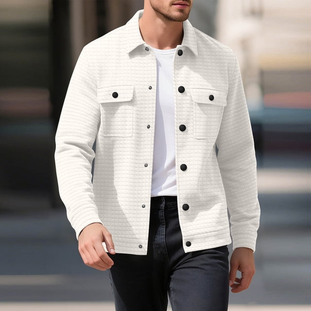 Yusimy Men's Trench Coat Double-Breasted Slim Fit Solid Mid-Length Casual Versatile Overcoat