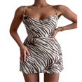 thumbnail image 1 of Robes de Mode Sans Manches à Col en V pour Femmes Mini Robes de Soleil Florales Sexy Dos Nu Décontractées Robe Courte, 1 of 6