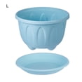 thumbnail image 2 of Flower Pot Nice-looking Fashion Lightweight Plastic Flower Vegetable Planters Pot with Tray for Home, 2 of 9