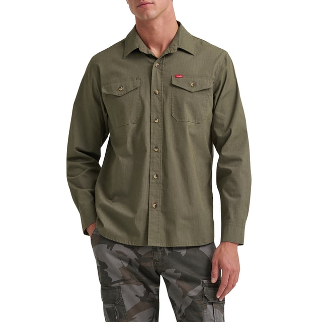 Wrangler® Mens LS Heritage Solid Shirt