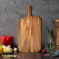 thumbnail image 4 of Wood Cutting Board with Handle for Kitchen and Charcuterie Serving - Wood Chopping Board Double Tray for Cheese Meat Bread Fruits - Ideal Outdoor RV Restaurant Use, 4 of 4