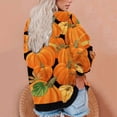 thumbnail image 3 of Chandails d'Halloween pour Femmes à Manches Longues Femmes Décontracté Manches Longues Col Rond Hauts Chemises Amples Blouse Chandail à Imprimé d'Halloween Graphique, 3 of 6