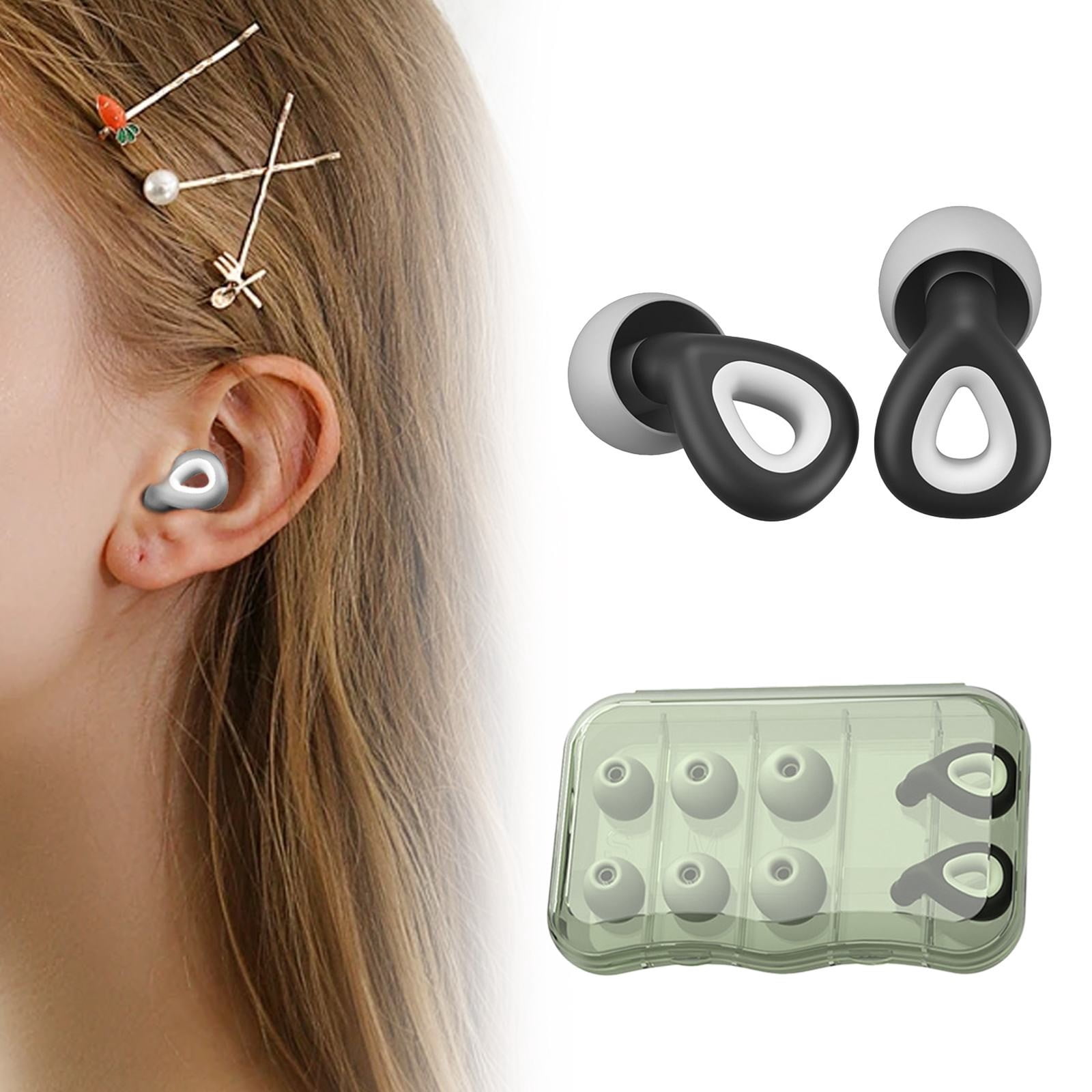 Bouchons d'Oreilles Loop Muets pour le Sommeil, Doux, Réutilisables, Flexibles, en Silicone, pour l'Ouïe, la Réduction du Bruit et le Vol