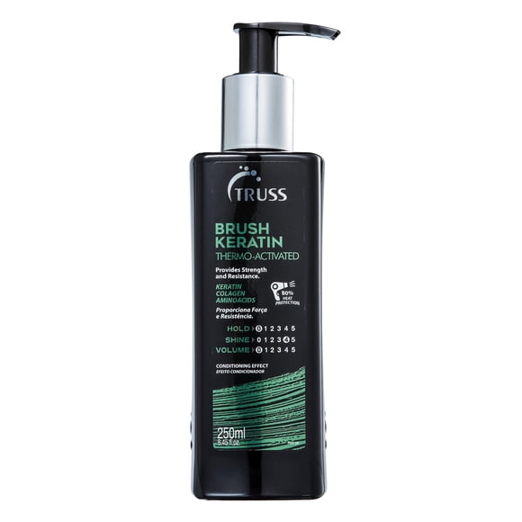 TRUSS Brush - Intensive Leave-in Hair Repair Treatment for Damaged Hair - Heat Activated with Keratin & Collagen Amino Acid Proteins - Thermal Protector That Controls Fr