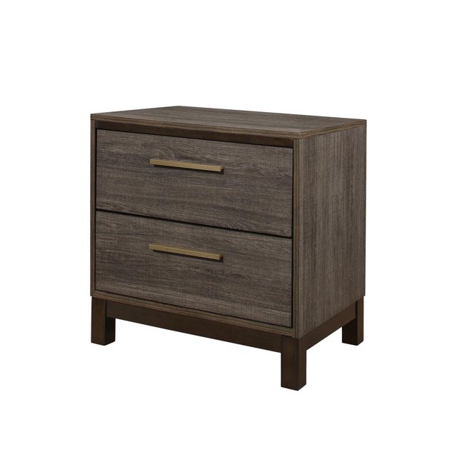 Topline Home Furnishing Grey Wood Texture Night Stand