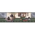 thumbnail image 2 of Green Kitchen Table Swans Fruit Basket Pantry Vintage Wallpaper Border Retro Design, Roll 15' x 7'', 2 of 3