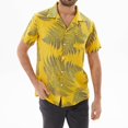 thumbnail image 4 of Birdeem Chemise à Manches Courtes pour Hommes, Mode Décontractée, Imprimé Feuille d'Érable, 4 of 10