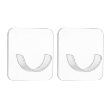 Uxcell 2 Pack Shower Rod Holder, 0.87 Inch Adhesive Shower Curtain Rod Holder No Drilling Shower Rod Holders with Glue for Bathroom Bedroom, Clear(Rod Not Included)
