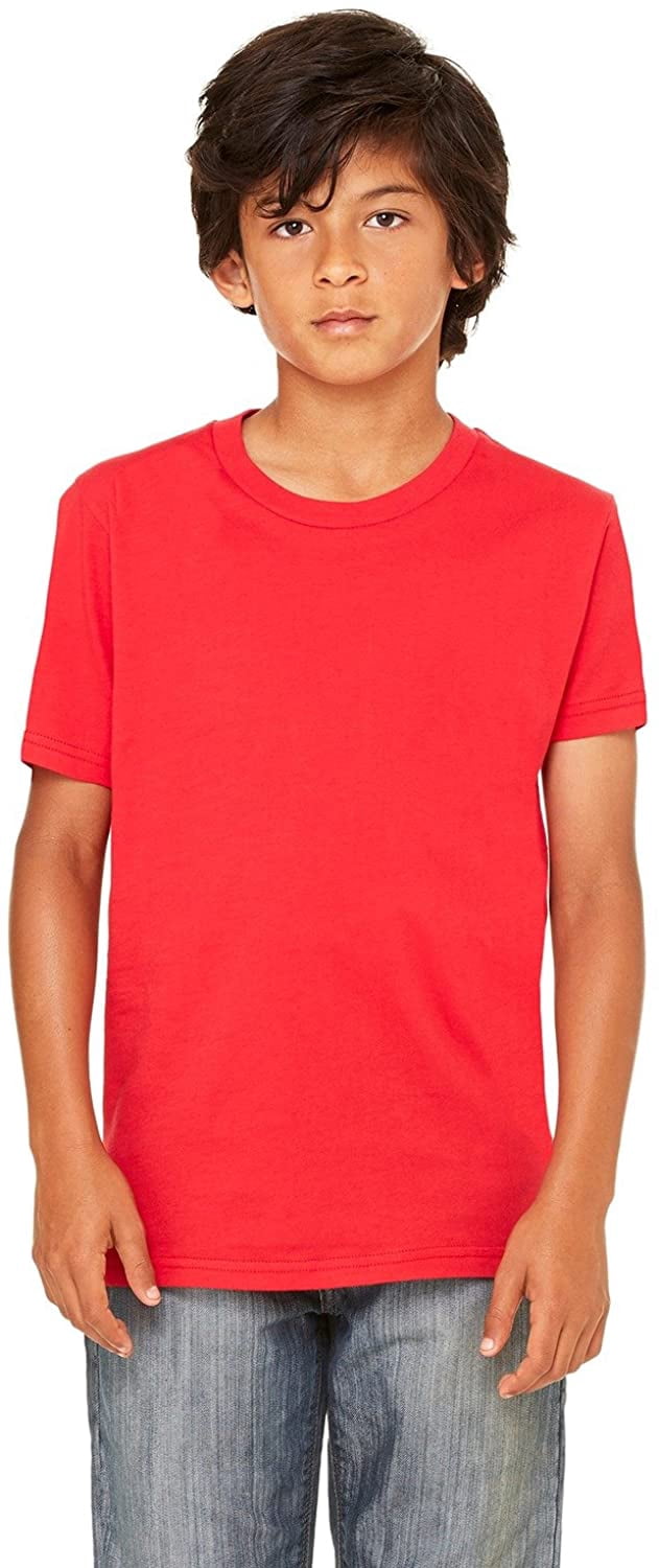 The Bella Canvas Youth Jersey Short Sleeve T-Shirt RED L