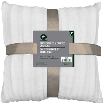 Lot de 2 coussins déco en fausse fourrure Hometrends – Blanc élégan