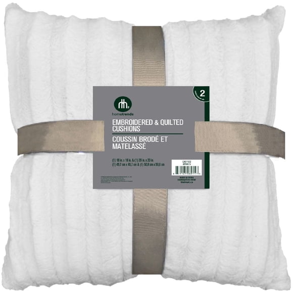 Mainstays Solid Fur Decorative Pillow Set - White