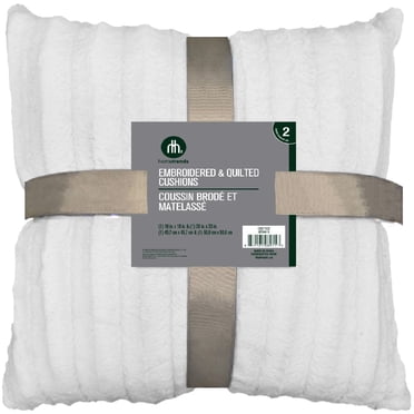 Lot de 2 coussins déco en fausse fourrure Hometrends – Blanc élégan