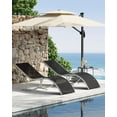 thumbnail image 3 of Chaises de Patio Chaises Longues d'Extérieur Ensemble de 2 - Inclinables Réglables, Textilène Noir, Cadre en Aluminium pour Bord de Piscine, Plage (Lot de 2), 3 of 7