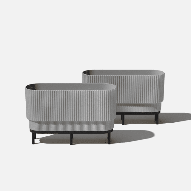 Veradek Demi Series Raised 30" Long Plastic-Stone Planter