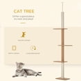 thumbnail image 4 of PawHut 100" Floor To Ceiling Cat Tree with 3 Perches, Brown, 4 of 10
