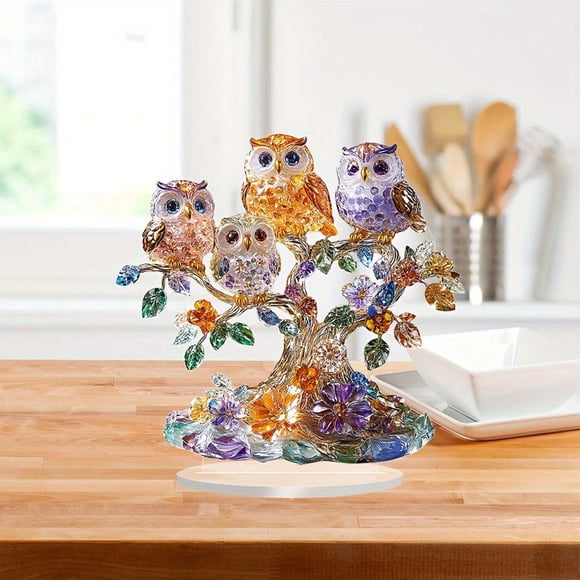 Boovnll Room Decor, Crystal Broken Stone Owl Home Decoration Decoration Crafts Home Gift Decorations, Home Decor, Bedroom Decor, Living Room Decor