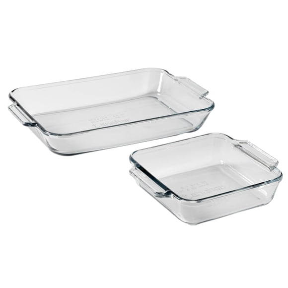 Anchor Hocking Oven Basics Cake Dish & 3 Quart Baking Dish Value Pack â?? Tempered Glass for Even Baking, Oven Safe, Microwave Safe, Made in USA