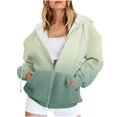thumbnail image 4 of Timegard Cardigans for Women Zipper Hoodies Sweatshirts Top Gradient Color Casual Loose Pullover Pockets, 4 of 9