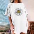thumbnail image 2 of Hauts d'Été pour les Femmes 2023 Femmes Peu Marguerite Impression Col Rond Manches Courtes T-shirt Top Chemisier Pull, 2 of 5