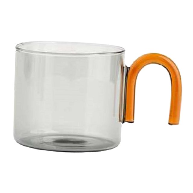 simhoa milk Tea Cup with Handle Heat Resistance for Office Flower Tea Cereal Gray