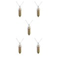 thumbnail image 1 of maskred Hexagon Column Charm Findings Handmade Holiday Hanging Pendants Crystal Necklace Earring Keychains Decorations Unakite 5Set, 1 of 6