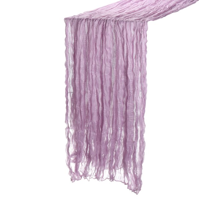 Unique Bargains 11Ft Cheesecloth Table Runner 35 x 134 Inch Rustic Gauze Tablecloth, Lilac