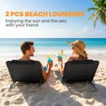 thumbnail image 4 of Outsunny 2 Pcs Folding Beach Lounge Chair w/ Pillow, Black, 4 of 10