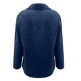 thumbnail image 4 of XZNGL Womens Long Sleeve Tops Womens Pockets Buttons Long Sleeve Tops Outwear Solid Color Turn-Down Collar Jacket Coat Womens Tops Long Sleeve Womens Jacket Winter Long Womens Coat, 4 of 5