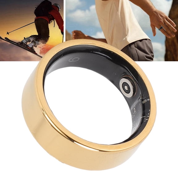 Bague Sportive Intelligente, Bague de Comptage de Pas Aide au Sommeil Musique Batterie Li 18 mAh Contrôle Fonction de Localisation GPS pour Course Cyclisme Randonnée Taille 6 16,5 mm / 0,65 Po, Taille 7 17,4 mm