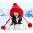 thumbnail image 2 of LinYooLi Bonnet Femme Mignon Pompon Tricoté Doublé Fausse Fourrure Chapeau Chaud d'Hiver, 2 of 7