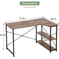 thumbnail image 3 of BestOffice Gaming Desk, Extra Large 47-Inch Modern Computer Study Workstation for Home Office & Small Spaces, Brown, 3 of 7