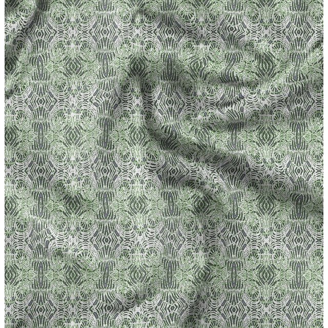 Soimoi Green Heavy Canvas Fabric Leopard Animal Skin Print Sewing Fabric Yard 58 Inch Wide