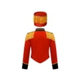 thumbnail image 2 of CHICTRY Uniforme d'Équipe de Tambour-Major pour Garçons Enfants, Tenue de Batteur pour Performance, Veste à Franges de Fanfare et Chapeau B Rouge 10, 2 of 6