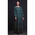 thumbnail image 2 of Bimba Moss Georgette Ranunculus & Sweetpea Leaves Print Womens Long Elastic Waist Casual Summer MaxiDress-XXX-Large, 2 of 5