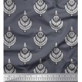 thumbnail image 1 of Soimoi Polyester Crepe Fabric Leaves & Floral Block Fabric Prints by Yard 52 Inch Wide, 1 of 3