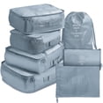 thumbnail image 1 of 6Pcs Foldable Travel Packing Cubes, Waterproof Storage Organizer Bags Set with Buckle and Mesh Design, 1 of 5