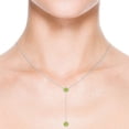 thumbnail image 4 of Angara Collier en Péridot Naturel - Collier Style Lariat en Péridot Rond Serti Clos 1,9 ct en Platine pour Femmes, 4 of 8