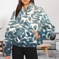 thumbnail image 1 of 50 % de Rabais Liquidation Chandail en Molleton Surdimensionné pour Femmes 2023 Mode Automne Hiver Imprimé Feuille Décontracté Sports Col Rond Survêtements Manches Longues Col à Revers Fermeture Éclair Chandails à Capuchon, 1 of 5