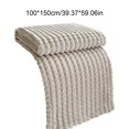 thumbnail image 2 of RKSTN throw blanket 59x40 In Fleece Throw Blanket For Couch Soft Warm Fluffys Cream Solid ColorBlanket Decorative And Giftable Striped Blankets, 2 of 5