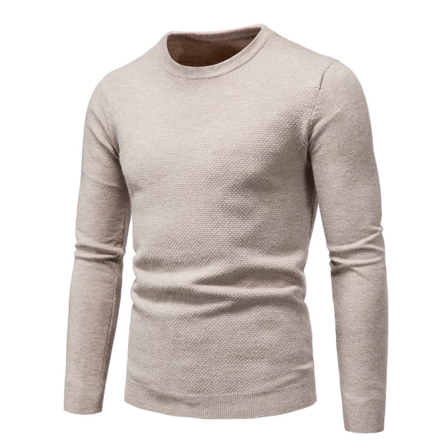 RKSTN Chandail pour Hommes Automne Mode Mode Décontractée Manches Longues Col Rond Uni Chandails Tricotés pour Dames Hauts Décontractés Amples Chandails