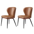 thumbnail image 2 of VASAGLE EKHO Collection - Juego de 2 sillas de comedor, sillas de cocina tapizadas, asiento cómodo, piel sintético con costura, fácil montaje, sala de estar, recepción, restaurante, café caramelo, 2 of 8