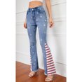 thumbnail image 4 of Feinuhan Jeans à Taille Haute à Pattes d'Éléphant pour Femmes, Drapeau des É.-U.,, 4 of 5