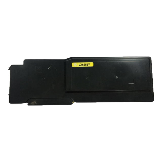 L-ink Compatible Xerox 6655 Yellow Toner Cartridge (106R02746) with a black rectangular plastic casing and yellow LX6655Y label, compatible with Xerox WorkCentre 6655 and 6655X printers, ISO certified, providing sharp, smudge-free prints and an 11,000 page yield, ideal for cost-effective printing.